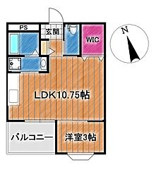 HILLSSENTOSA輝 1LDKの間取図画像