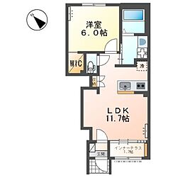 フレール達 1LDKの間取図画像