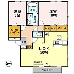 シャルル3 2LDKの間取図画像