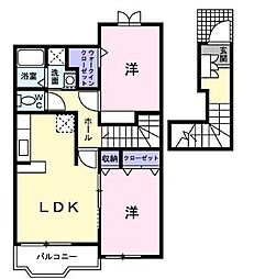グロースコート 2LDKの間取図画像
