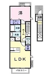 ラウンドロックA 1LDKの間取図画像