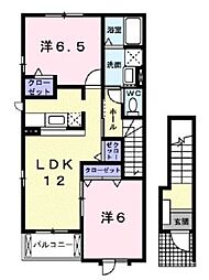 ドゥーロジュマン2 2LDKの間取図画像