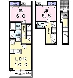 ローズエクラ2 2LDKの間取図画像