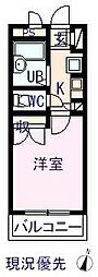 レオパレスRX寺町 1Kの間取図画像