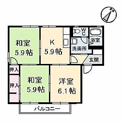 プレステージA 3DKの間取図画像