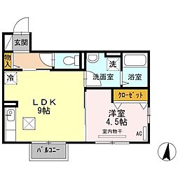 エスポワール 1LDKの間取図画像