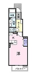 ブリーゼ 1Kの間取図画像