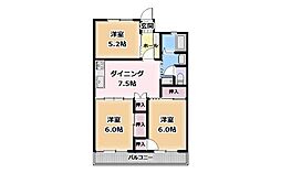 サンイーズマンション 3DKの間取図画像