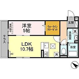 シティパーク南蔵王 1LDKの間取図画像