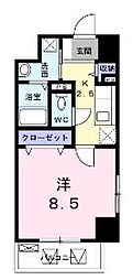 フォレスト引野 1Kの間取図画像