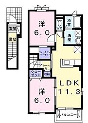セレーナA 2LDKの間取図画像