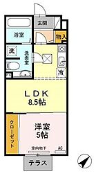 ノールリヴィエール 1LDKの間取図画像