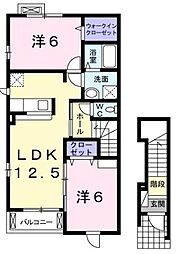 アダージョB 2LDKの間取図画像
