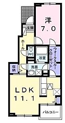 シーサイドビレッジC 1LDKの間取図画像
