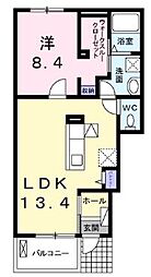 レジデンス・せど川B 1LDKの間取図画像