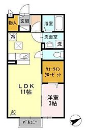 パル・ロワール 1LDKの間取図画像