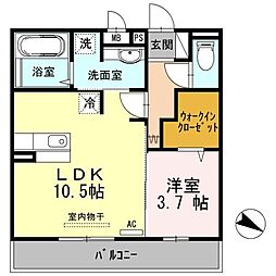 アルコバレーノ 1LDKの間取図画像