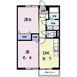 山茶館 2DKの間取図画像