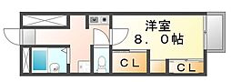 レオパレスカンダ 1Kの間取図画像