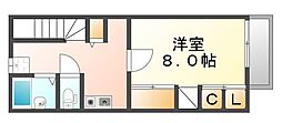 レオパレスルピナス 1Kの間取図画像