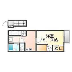 レオパレスグレート芦田 1Kの間取図画像