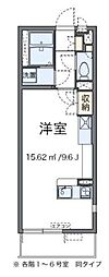 グレイス南手城 ワンルームの間取図画像