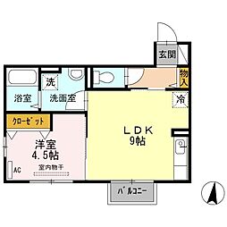 エスポワール 1LDKの間取図画像
