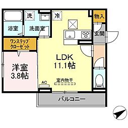 グランツ 1LDKの間取図画像