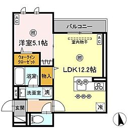 福山市川口町3丁目アパート 1LDKの間取図画像
