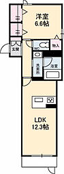Revince 1LDKの間取図画像