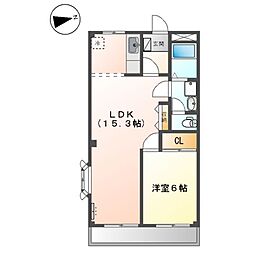 リバーサイド21 1LDKの間取図画像