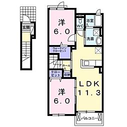 グレイス 2LDKの間取図画像