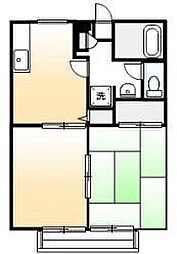ジュネス新涯A 2DKの間取図画像
