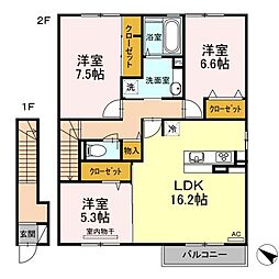 マルベリー草戸 3LDKの間取図画像