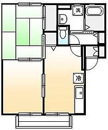 パレス曙C 2DKの間取図画像
