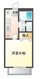 ビーライン曙 1Kの間取図画像