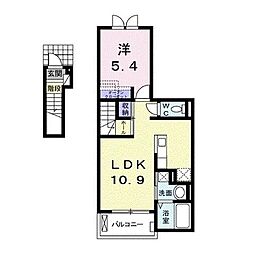 シエル 1LDKの間取図画像