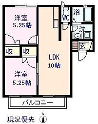 ミストラルA 2LDKの間取図画像