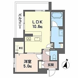ハイネスト霞町 1LDKの間取図画像