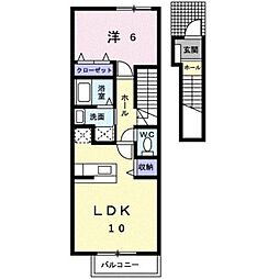 シェーネA 1LDKの間取図画像