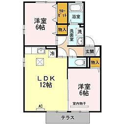セジュール悠 2LDKの間取図画像