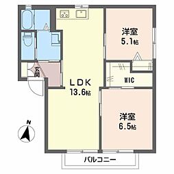 トリニータC 2LDKの間取図画像