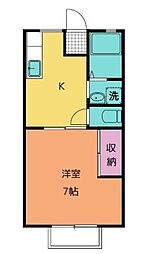 サンハイツ川口A 1Kの間取図画像