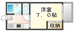 サンライフなかしま 1Kの間取図画像