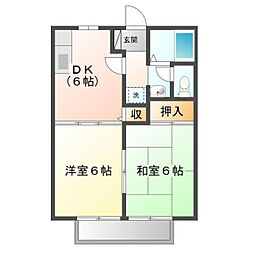 ビーライン泉B 2DKの間取図画像