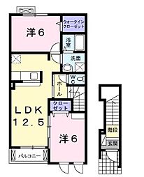 アウローラ 2LDKの間取図画像