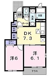 エクセレントパレスB 2DKの間取図画像