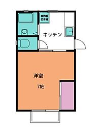 サンシティロッキー3 1Kの間取図画像