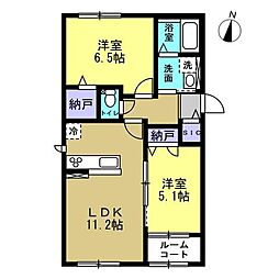 アリビオ(尾道) 2LDKの間取図画像