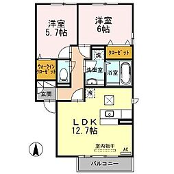 グランセ 2LDKの間取図画像